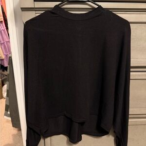 Glam Black Long Sleeve Crop Top
